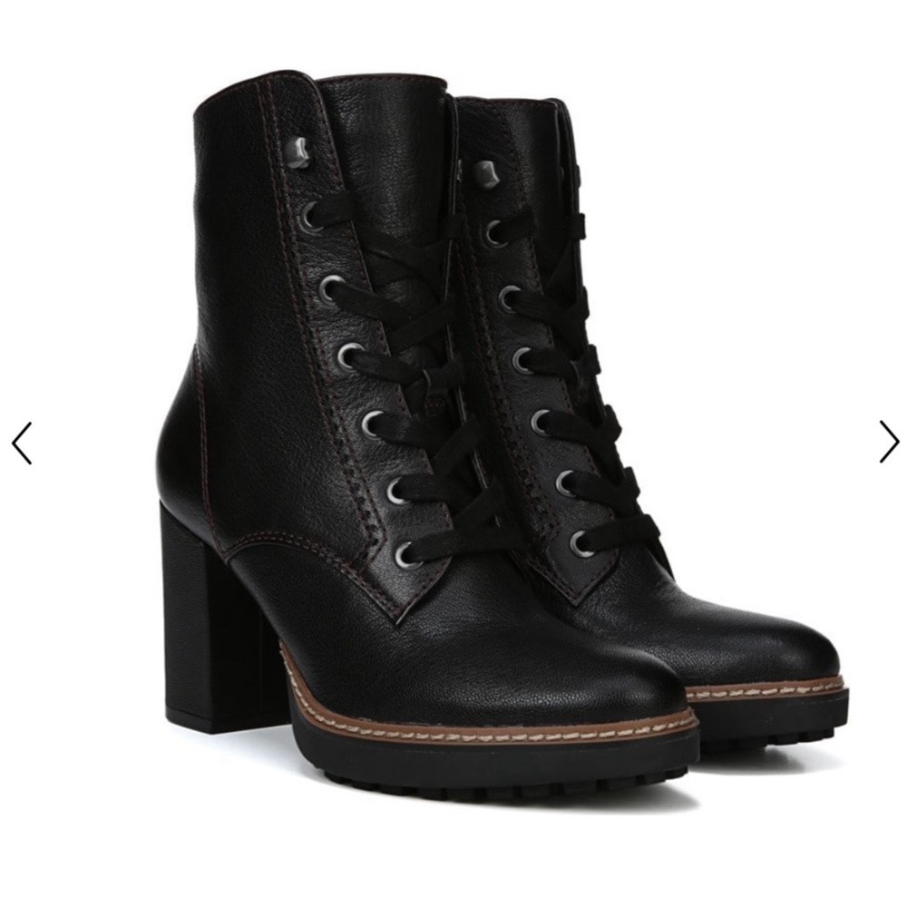 Naturalizer Womens Callie Combat Leather Ankle Boots